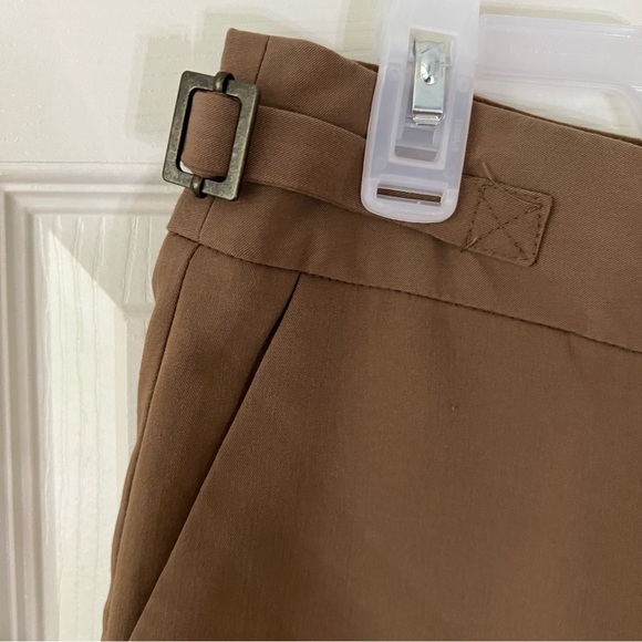 2/$25 Larry Levine Womens Cullote Pants Capri 10 Brown High Waist Flat Loose - Picture 6 of 16